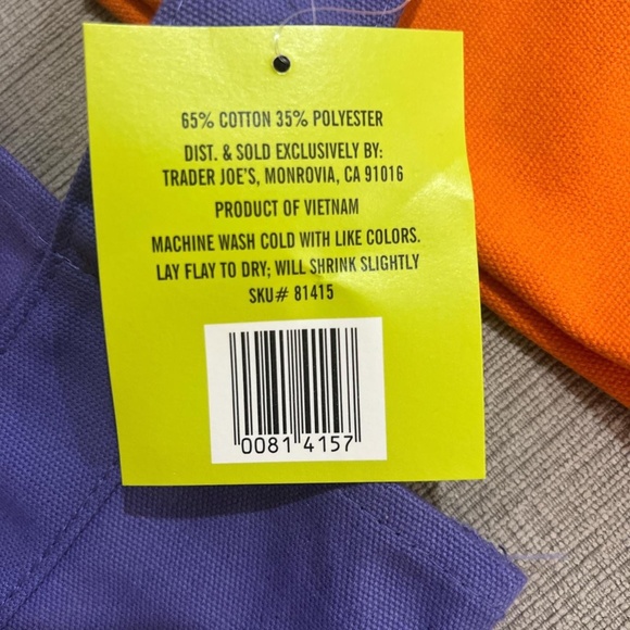 Trader Joe's Halloween Canvas Tote  - One (1) - Picture 3 of 3